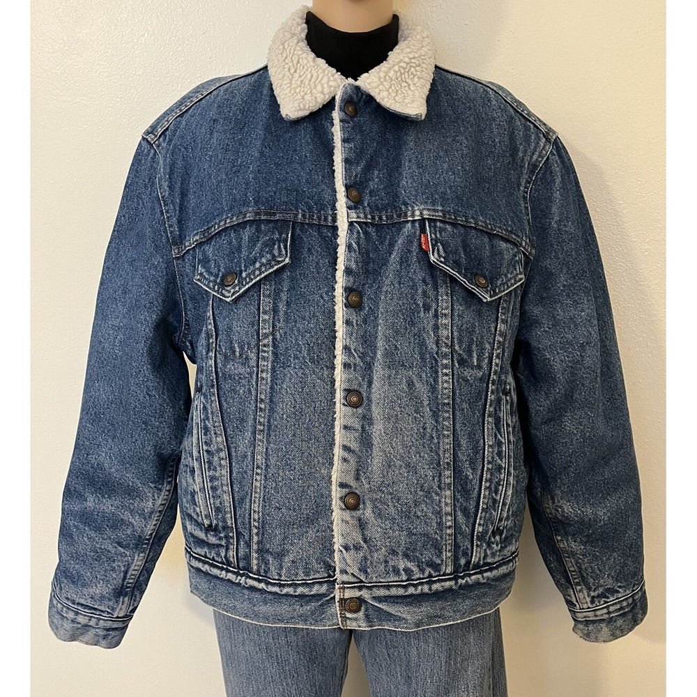 Levi's-70's/80's Vintage, Type 3, Trucker, Sherpa Lined, Denim Jacket. Sz-46R/XL